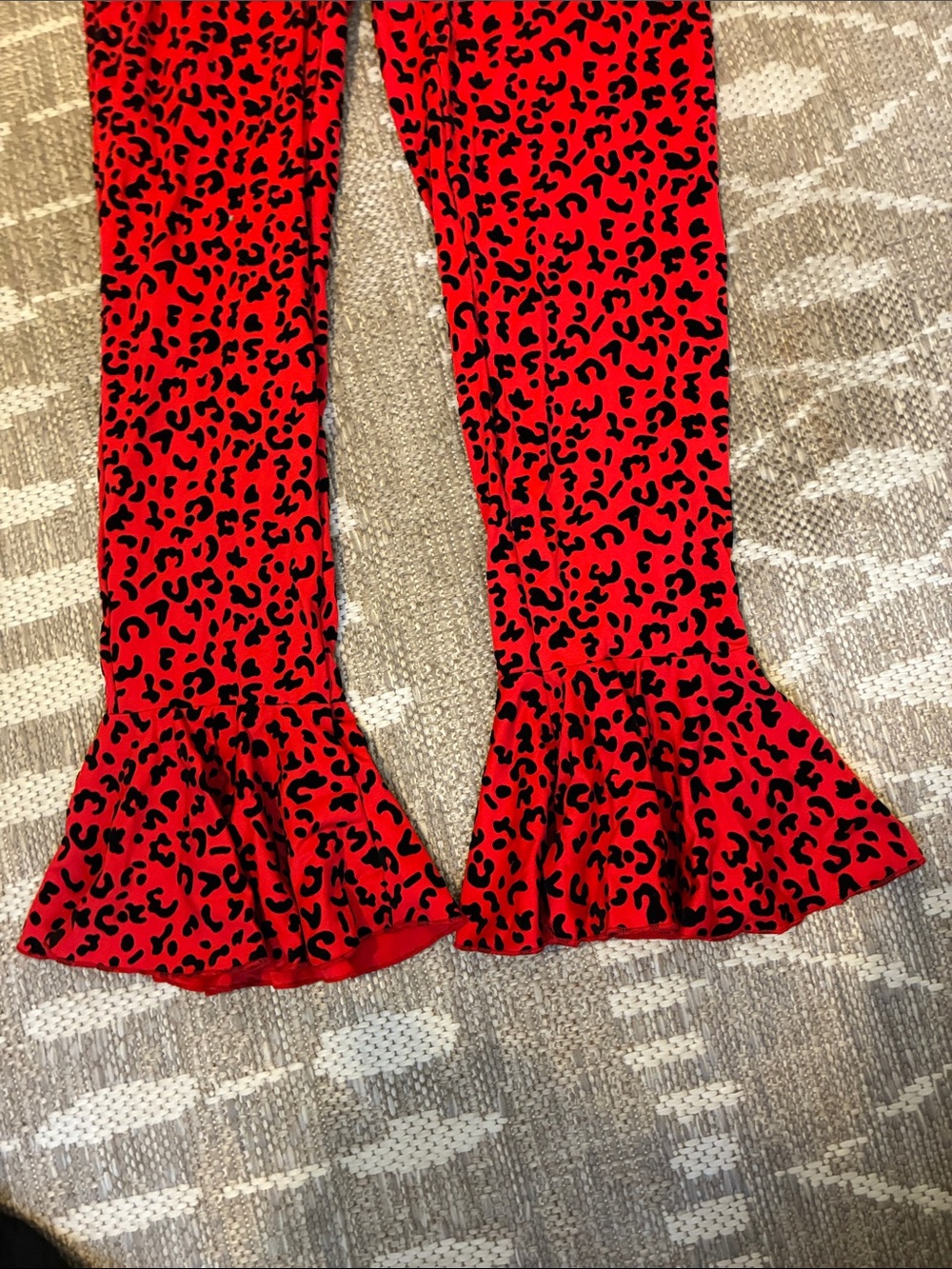 Red Leopard Print Ruffle Jumpsuit - Picture 5 of 6